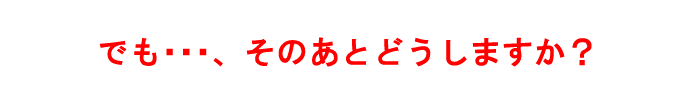 そのあとどうしますか?